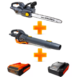 Акція! Набір ланцюгова пилка GTM CS56/3000BL 56В + Повітродувка GTM AB56/1374BL 56В + АКБ 8Ah + ЗП КІТ