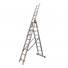 Драбина алюмінієва трисекційна GTM KME309 3x9 сходинок 2.45-5.69м (KME309)