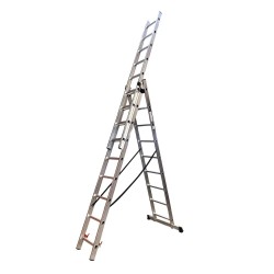 Драбина алюмінієва трисекційна GTM KME309 3x9 сходинок 2.45-5.69м (KME309)